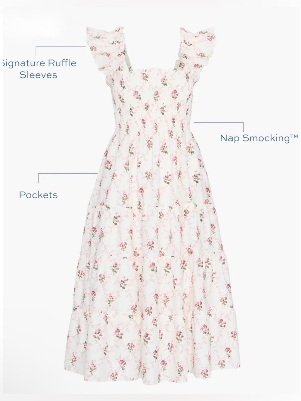Hill House Home Ellie Nap Dress in Briar Trellis Size S - Picture 3 of 8